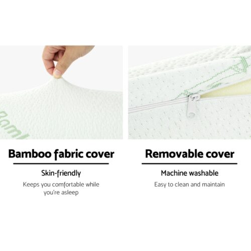 Giselle Bedding Memory Foam Neck Roll Pillow Bamboo Cover - Image 7
