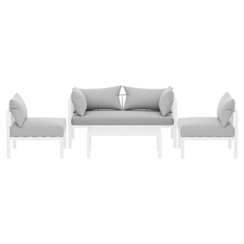 Gardeon 4 Seater Outdoor Sofa Set Aluminium Lounge Setting - Image 3