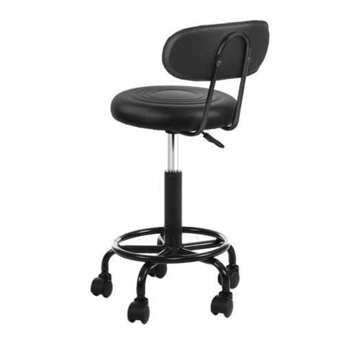 Artiss 2x Salon Stool Swivel Chair Backrest - Image 6