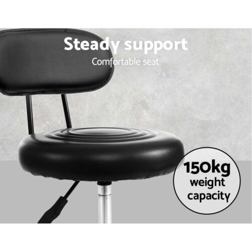 Artiss 2x Salon Stool Swivel Chair Backrest - Image 9