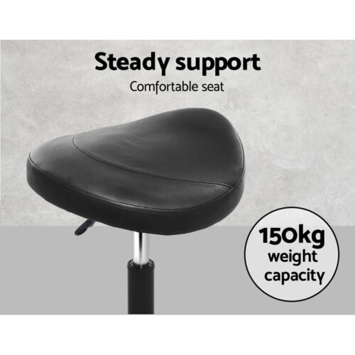 Artiss 2x Salon Stool Saddle Swivel Chair - Image 9