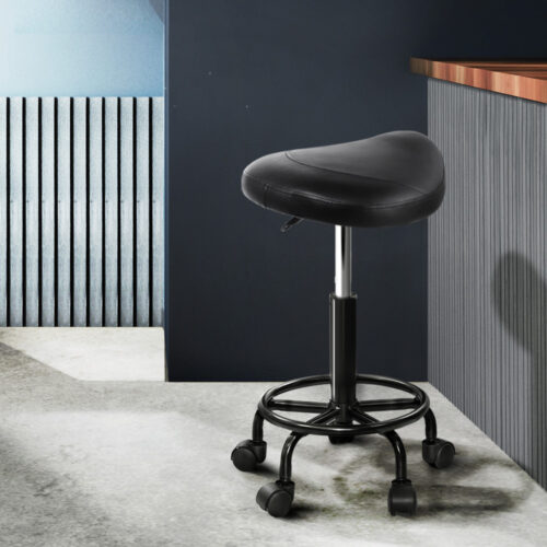 Artiss 2x Salon Stool Saddle Swivel Chair - Image 15