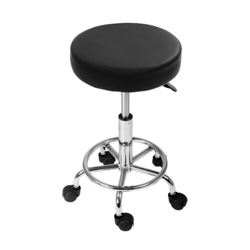 Artiss 2x Salon Stool Round Swivel Chair Black - Image 6