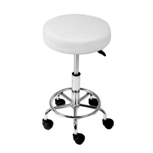 Artiss 2x Salon Stool Round Swivel Chair White - Image 6