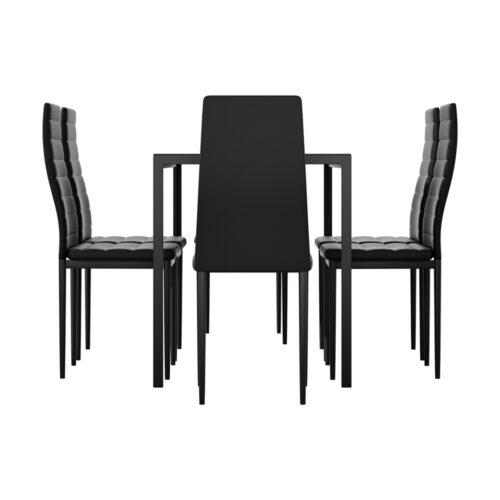 Artiss Dining Chairs and Table Dining Set 6 Chair Set Of 7 Black - Image 5