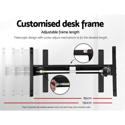 Artiss Standing Desk Motorised Black 120CM - Image 5