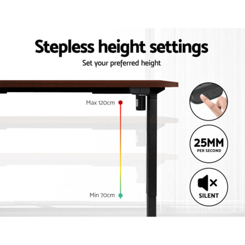 Artiss Standing Desk Motorised Walnut 120CM - Image 4