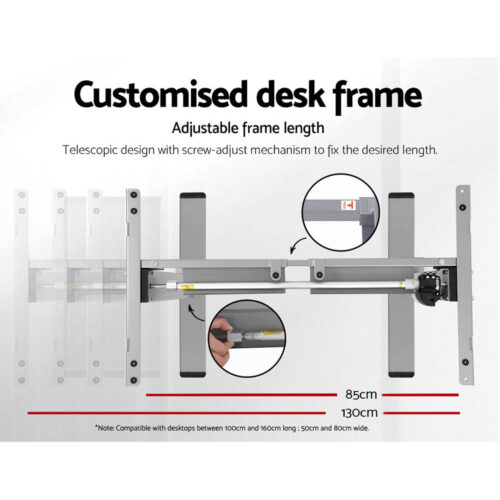Artiss Standing Desk Motorised 140CM Black - Image 5
