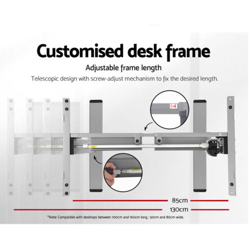 Artiss Standing Desk Motorised 140CM White Oak - Image 5