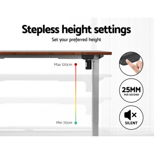 Artiss Standing Desk Motorised 120CM Rustic Brown - Image 4