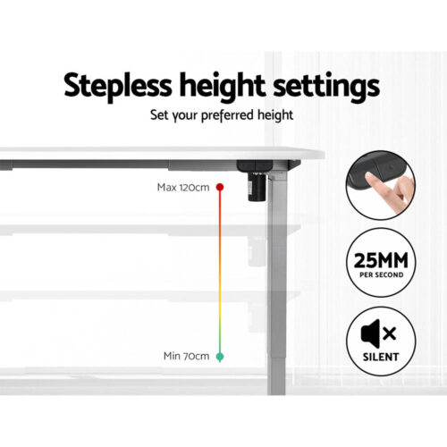 Artiss Standing Desk Motorised 140CM White - Image 4