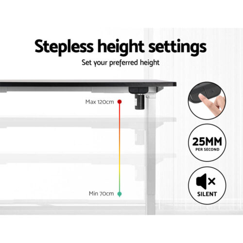 Artiss Standing Desk Motorised Sit Stand Desks Black 140CM - Image 4