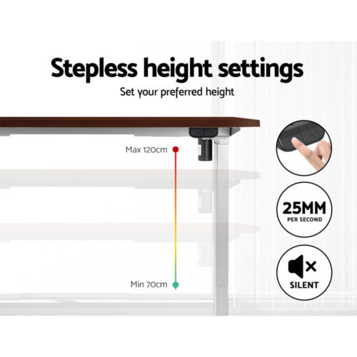 Artiss Standing Desk Motorised Sit Stand Desks Walnut 140CM - Image 4