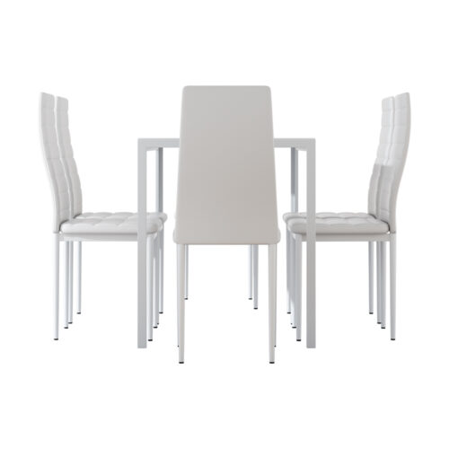 Artiss Dining Chairs and Table Dining Set 6 Chair Set Of 7 White - Image 5