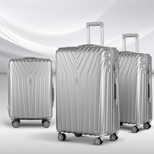 Wanderlite 3 Set Luggage 20-24-28 Inch Suitcase with TSA Lock Carry On Hard Shell Travel Luggage Organiser Case Silver - Image 8