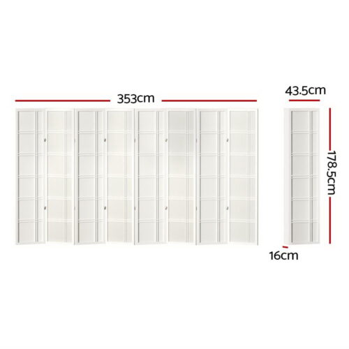 Artiss 8 Panel Room Divider Screen 353x179cm Nova White - Image 3