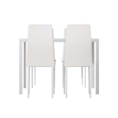 Artiss Dining Chairs and Table Dining Set 4 Chair Set Of 5 White - Image 4