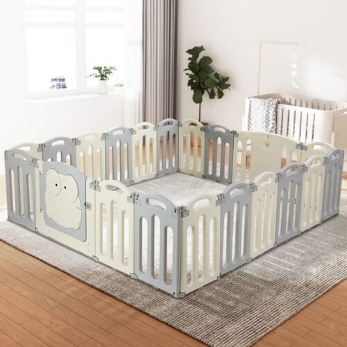 Keezi Baby Playpen 20 Panels Foldable Toddler Fence Safety Play Activity Centre - Image 9