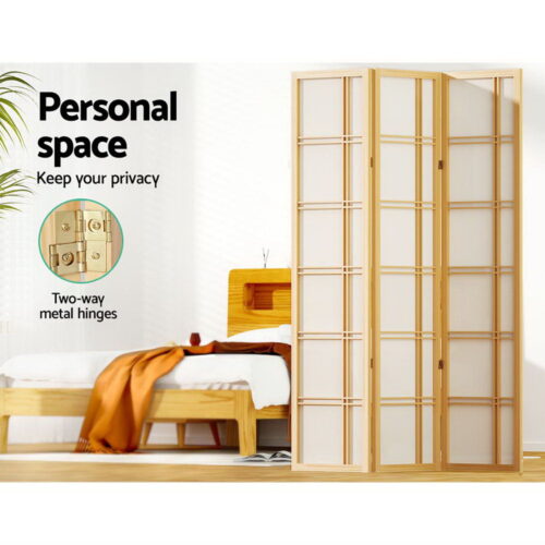 Artiss 3 Panel Room Divider Screen 132x179cm Nova Natural - Image 6