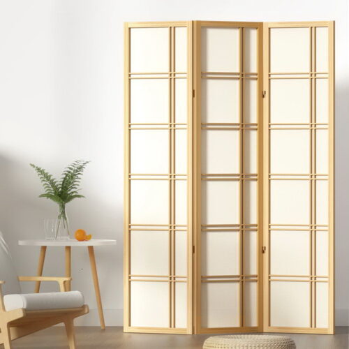 Artiss 3 Panel Room Divider Screen 132x179cm Nova Natural - Image 9