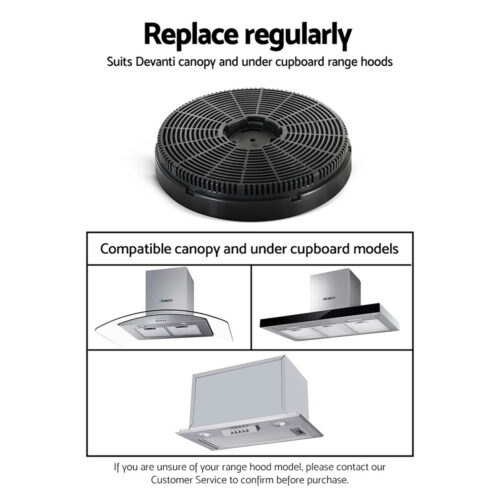 Devanti 16cm Range Hood Carbon Charcoal Filters Replacement X2 - Image 7