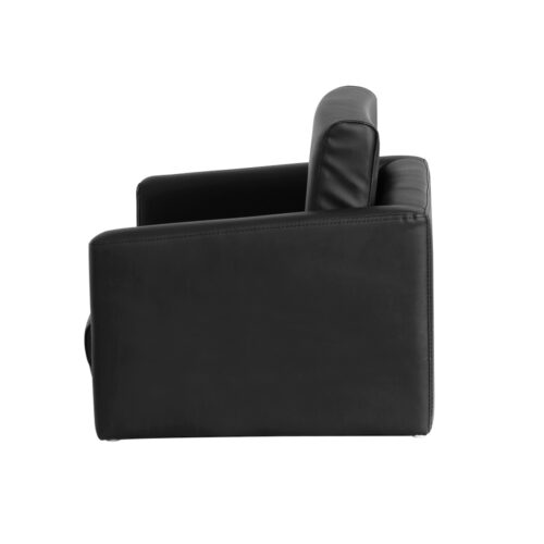 Keezi Kids Sofa 2 Seater Children Flip Open Couch PU Leather Armchair Black - Image 5