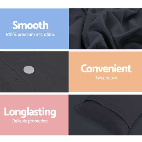 Giselle Bedding Quilt Cover Set Classic Black Queen - Image 7
