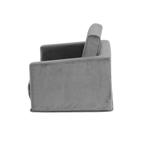Keezi Kids Sofa 2 Seater Children Flip Open Couch Velvet Armchair Grey - Image 5