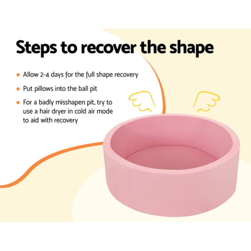 Keezi Kids Ball Pit 90x30cm Ocean Foam Play Pool Barrier Toys Children Pink - Image 8