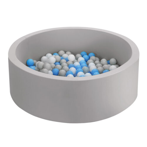 Keezi Kids Ball Pit 90x30cm Ocean Foam Play Pool Barrier Toys Children Grey - Image 2