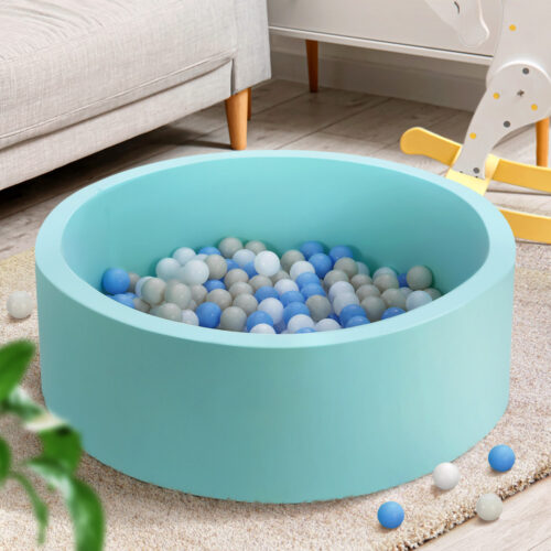Keezi Kids Ball Pit 90x30cm Ocean Foam Play Pool Barrier Toys Children Blue - Image 9