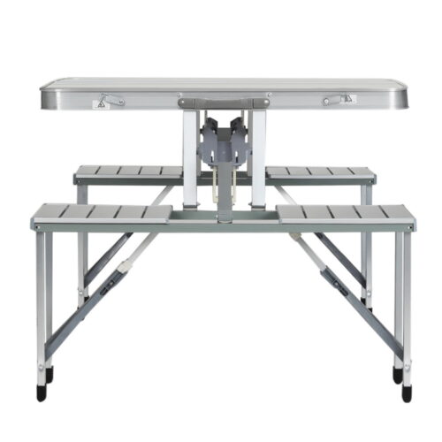 Weisshorn Folding Camping Table Outdoor Picnic BBQ With 2 Bench Chairs Set - Image 5