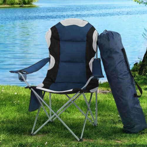 Weisshorn Camping Folding Chair Portable Outdoor Hiking Fishing Picnic Navy 2pcs - Image 9