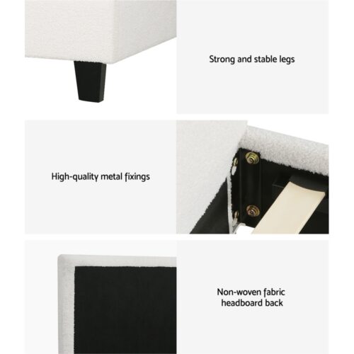 Artiss Bed Frame Double Size Boucle NEO - Image 6