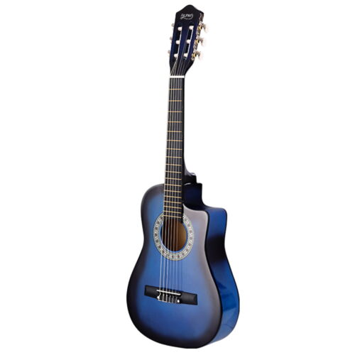 Alpha 34 Inch Classical Guitar Wooden Body Nylon String Beginner Kids Gift Blue - Image 3