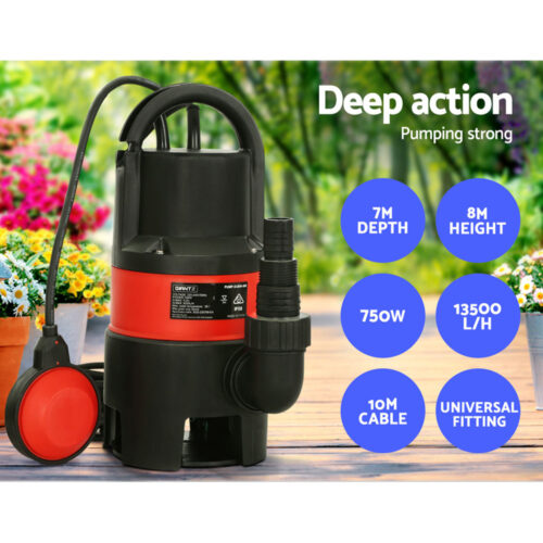 Giantz 750W Water Pump Dirty Submersible Sump Swim Pool Flooding Pond Clean - Image 3