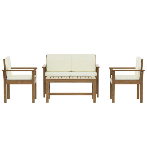 Gardeon 4-Piece Outdoor Sofa Set Wooden Couch Lounge Setting - Image 3