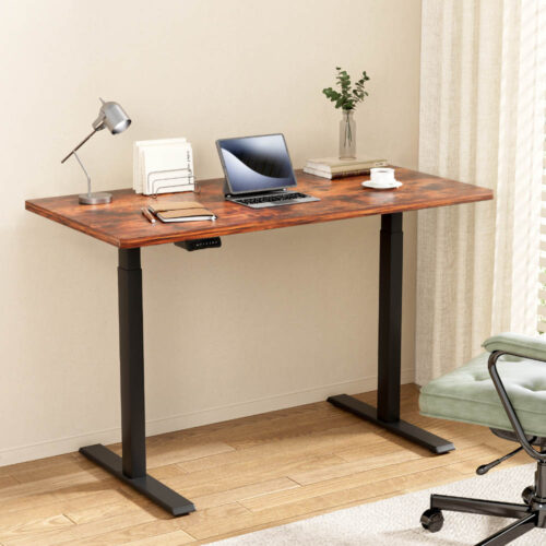 Artiss Standing Desk Motorised Dual Motor Rustic Brwon 120CM - Image 7