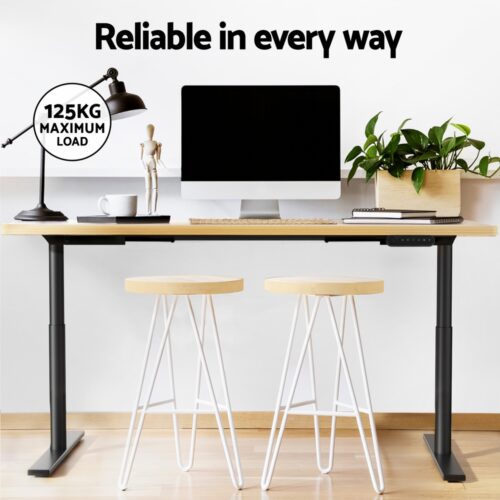 Artiss Standing Desk Motorised Electric Dual Motor White Oak 120CM - Image 6