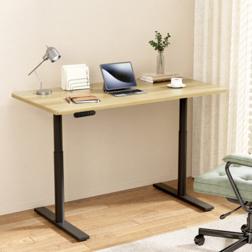 Artiss Standing Desk Motorised Electric Dual Motor White Oak 120CM - Image 7