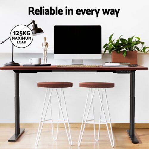 Artiss Standing Desk Motorised Electric Dual Motor Walnut 140CM - Image 6