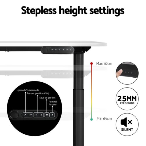 Artiss Standing Desk Motorised Electric Dual Motor White 120CM - Image 5