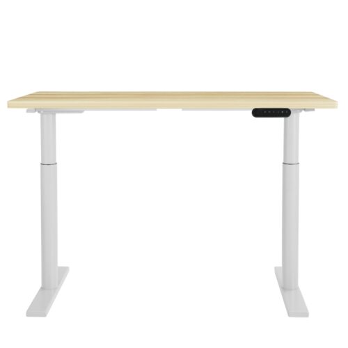 Artiss Standing Desk Motorised Electric Dual Motor 120CM White Oak - Image 3