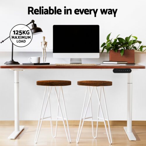 Artiss Standing Desk Motorised Electric Dual Motor 140CM Rustic Brown - Image 6