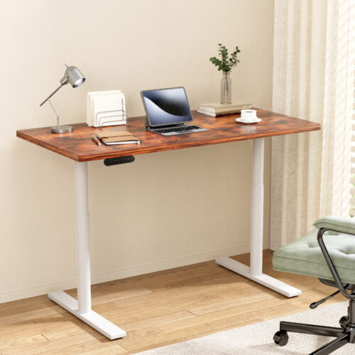 Artiss Standing Desk Motorised Electric Dual Motor 140CM Rustic Brown - Image 7