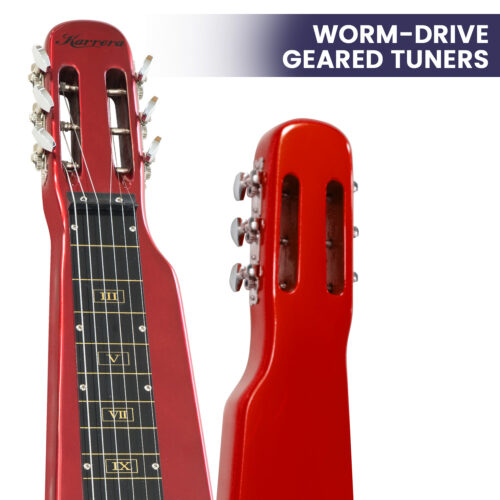 Karrera 6 String Steel Lap Guitar  Metallic Red - Image 8