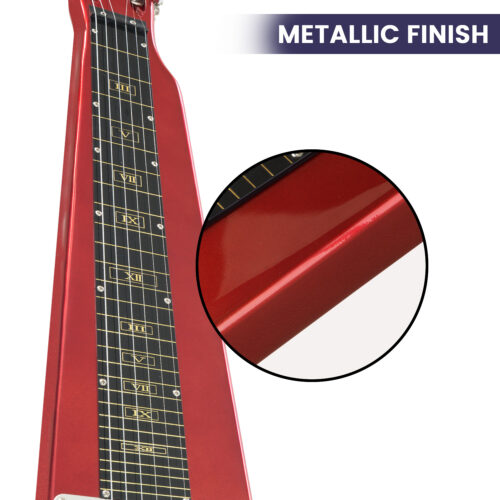 Karrera 6 String Steel Lap Guitar  Metallic Red - Image 9