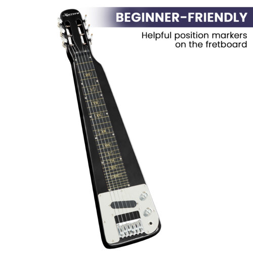 Karrera 29in 6 String Lap Steel Hawaiian Guitar  Black - Image 7