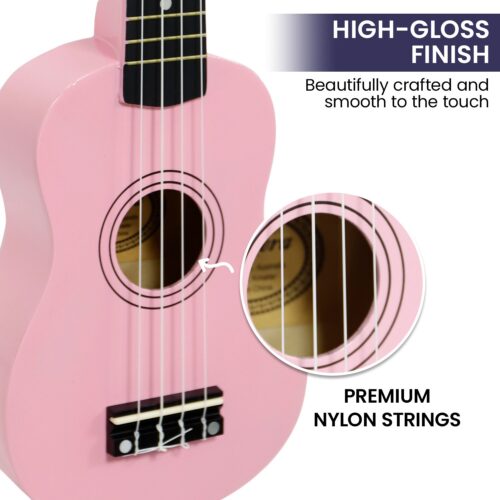 Karrera 21in Ukulele Guitar Pink - Image 4
