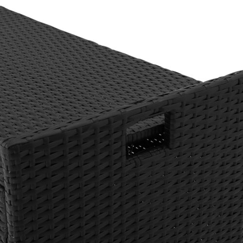 Gardeon Outdoor Storage Bench Box Wicker Garden Sheds Tools Cushion Patio Furniture Black - Image 5